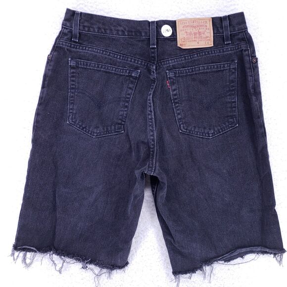 Levis 550 Jean Shorts Womens Size 16 Black Mid Rise 90s Straight VTG Y2K - Picture 6 of 9
